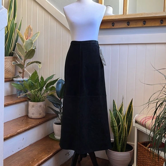NWT Neiman Marcus Suede High Waisted A Line Maxi Skirt - Picture 11 of 16
